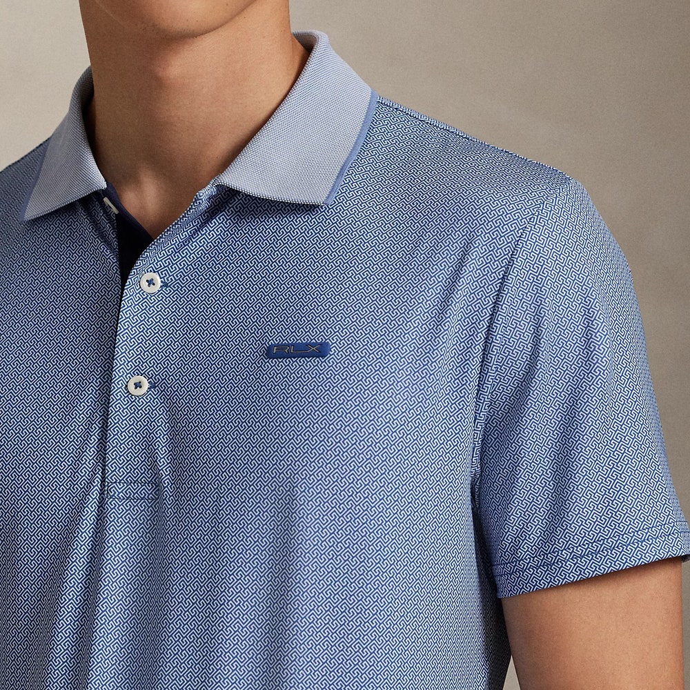 RLX Golf Shirt - Printed Airflow Polo - Old Royal Square Key FA25