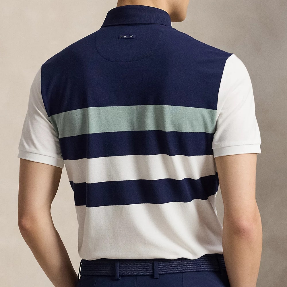 RLX Golf Shirt - RL Tour Pro Logo CB Pique - White - Navy AW26
