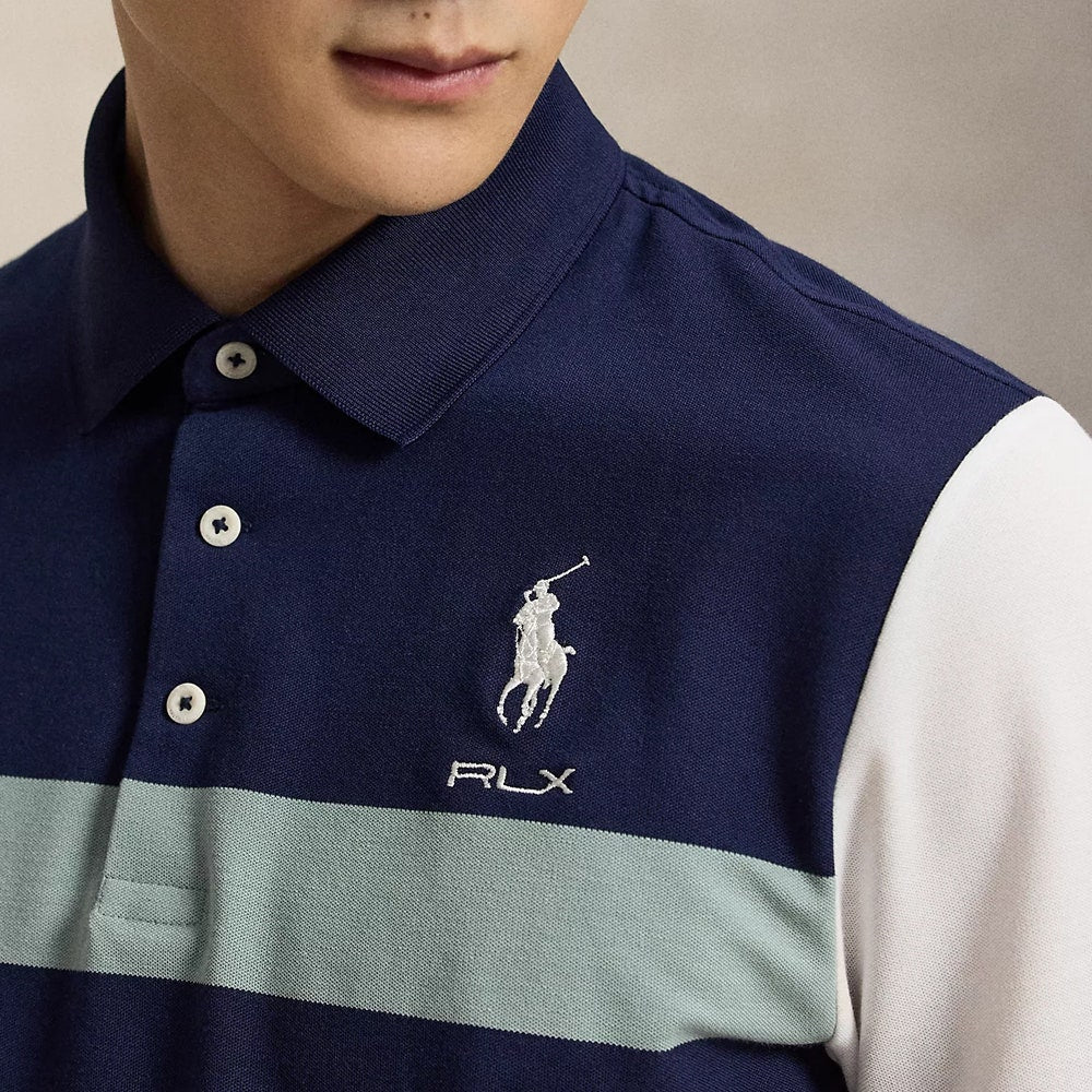 RLX Golf Shirt - RL Tour Pro Logo CB Pique - White - Navy AW26
