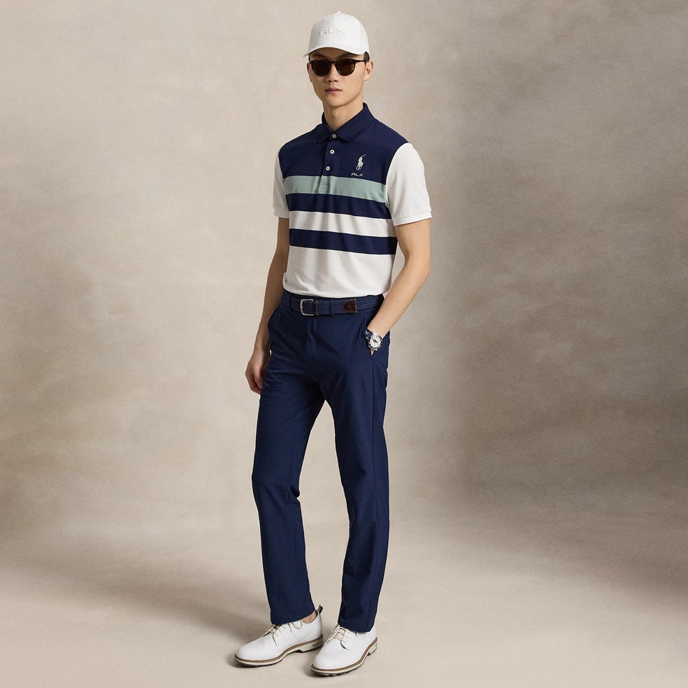 RLX Golf Shirt - RL Tour Pro Logo CB Pique - White - Navy AW26