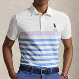 RLX Golf Shirt - RL Tour Pro Logo CB Stripe Pique - Lilac M. AW26