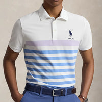 RLX Golf Shirt - RL Tour Pro Logo CB Stripe Pique - Lilac M. AW26