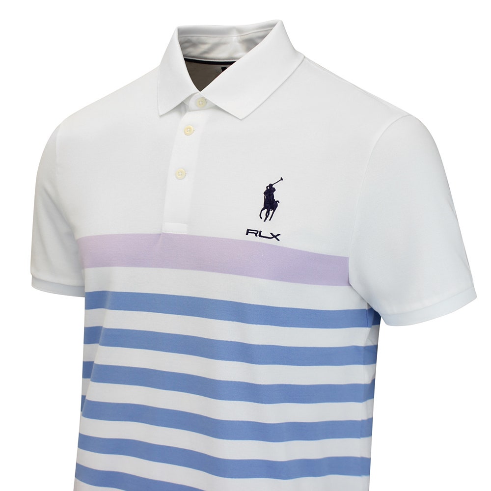 RLX Golf Shirt - RL Tour Pro Logo CB Stripe Pique - Lilac M. AW26
