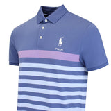 RLX Golf Shirt - RL Tour Pro Logo CB Stripe Pique - Wisteria M. AW26