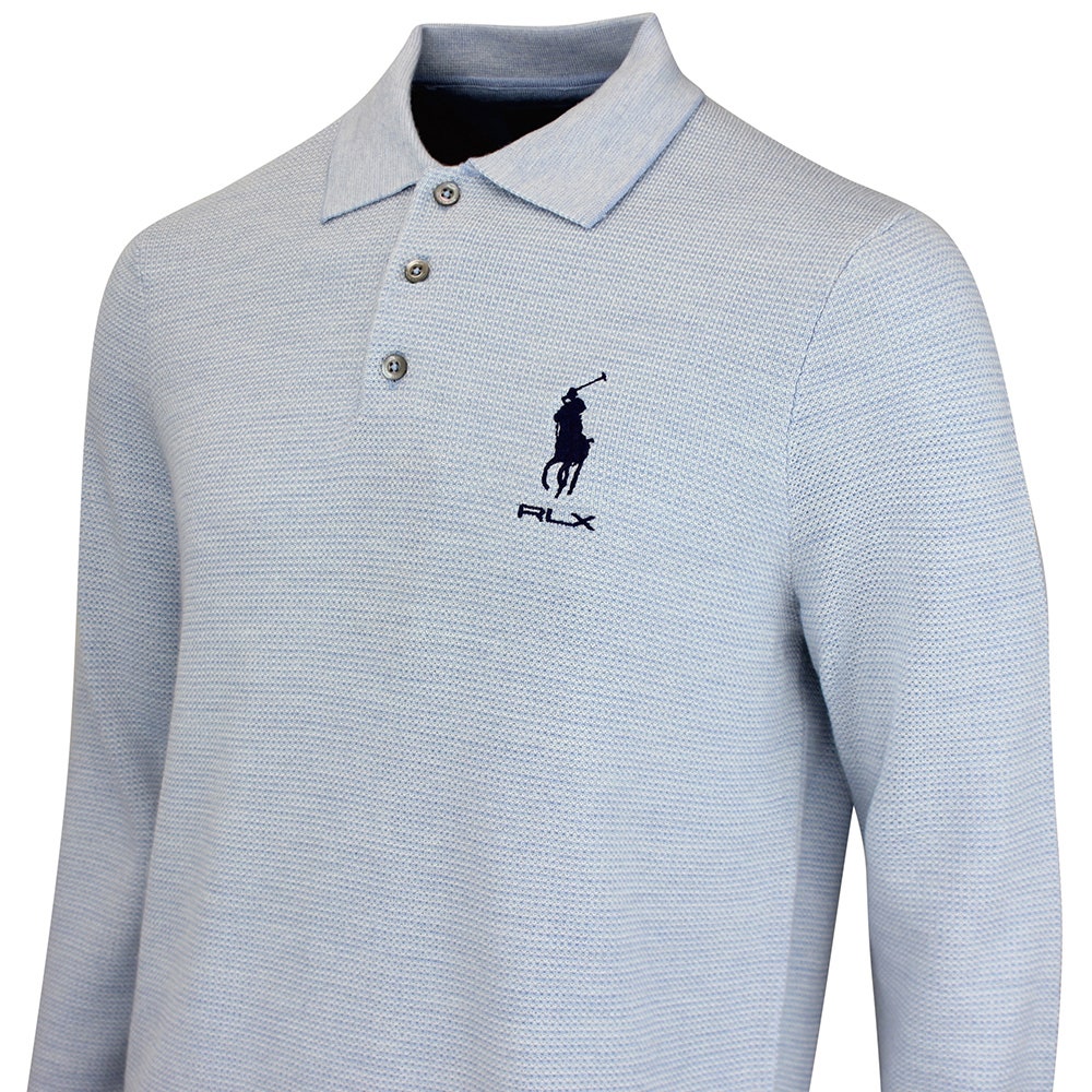 RLX Golf Shirt - RL Tour Pro Logo CoolMax LS - Blue Combo AW26
