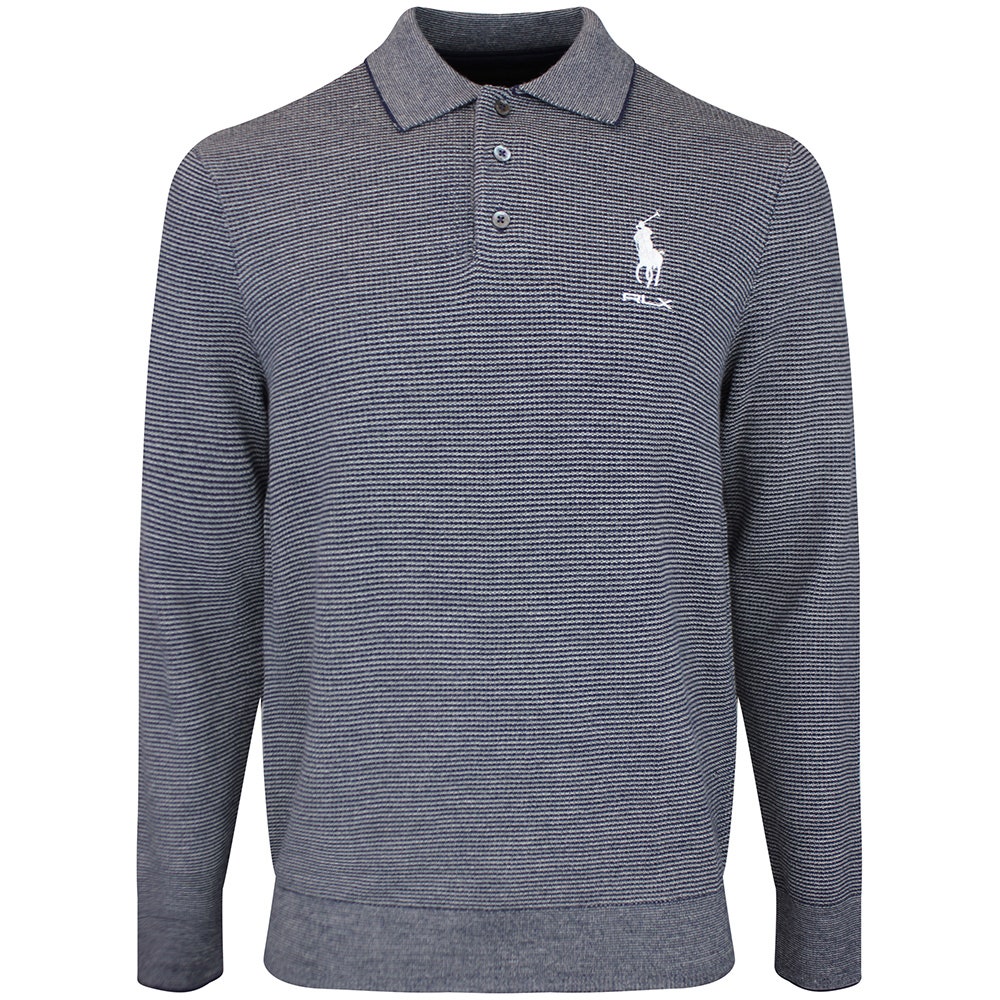 RLX Golf Shirt - RL Tour Pro Logo CoolMax LS - Navy Combo AW26