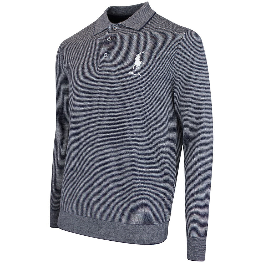 RLX Golf Shirt - RL Tour Pro Logo CoolMax LS - Navy Combo AW26