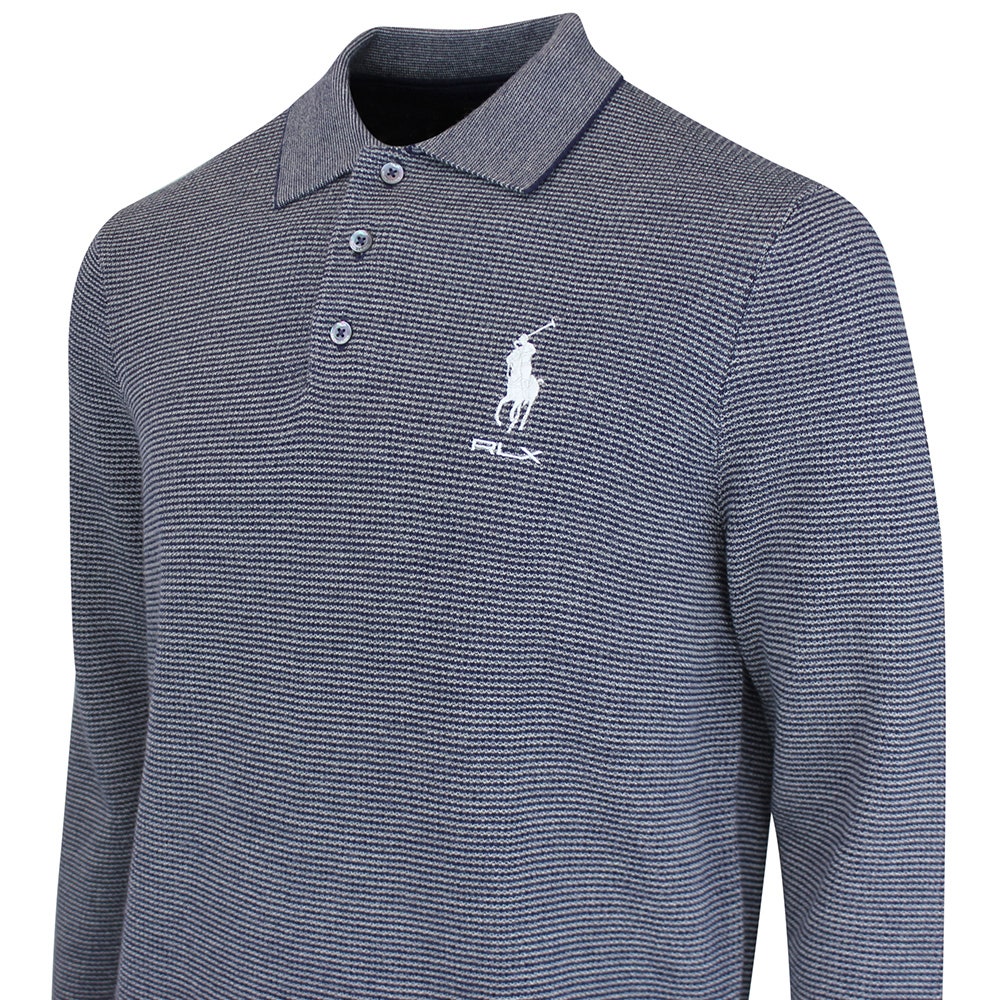 RLX Golf Shirt - RL Tour Pro Logo CoolMax LS - Navy Combo AW26