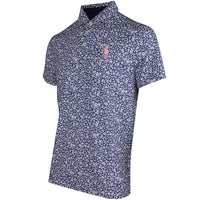 RLX Golf Shirt - RL Tour Pro Logo Ditsy Hibiscus - Refined Navy SS26