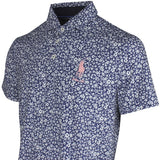 RLX Golf Shirt - RL Tour Pro Logo Ditsy Hibiscus - Refined Navy SS26