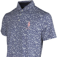 RLX Golf Shirt - RL Tour Pro Logo Ditsy Hibiscus - Refined Navy SS26