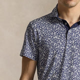 RLX Golf Shirt - RL Tour Pro Logo Ditsy Hibiscus - Refined Navy SS26