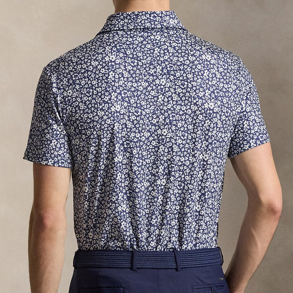 RLX Golf Shirt - RL Tour Pro Logo Ditsy Hibiscus - Refined Navy SS26