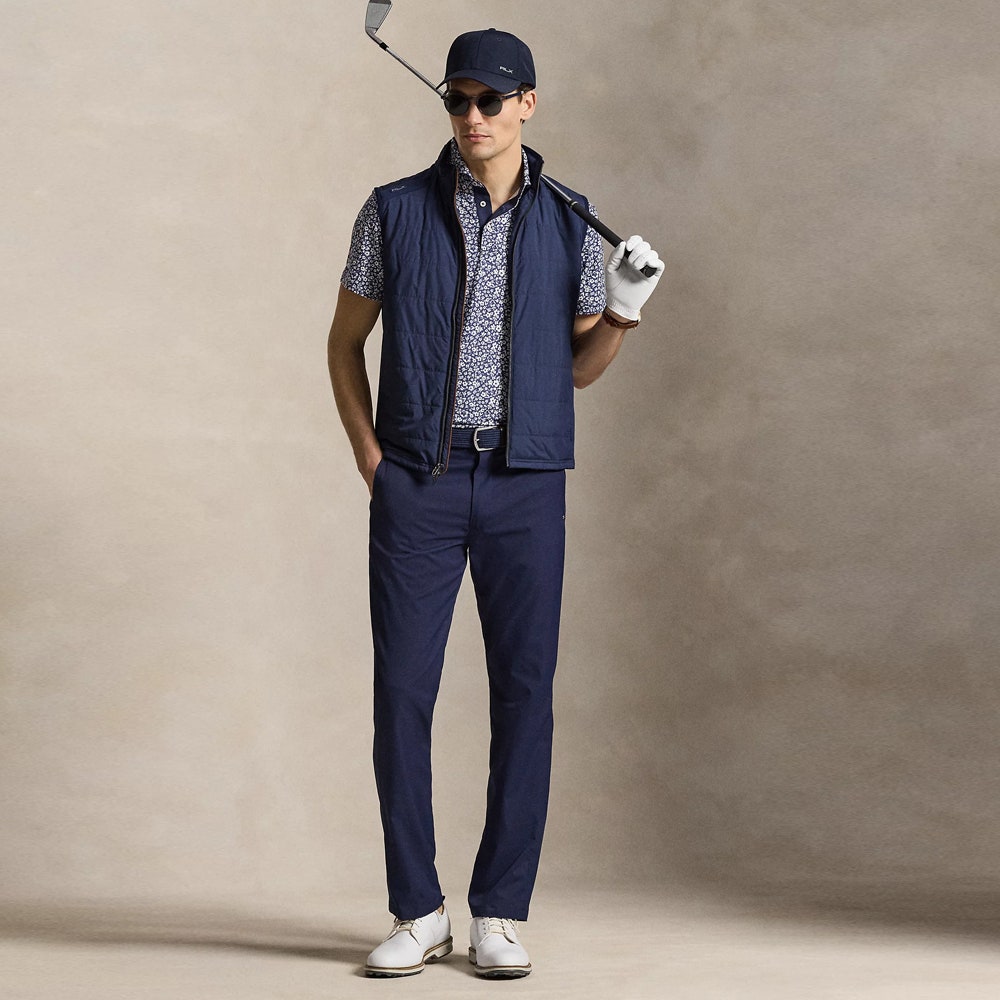 RLX Golf Shirt - RL Tour Pro Logo Ditsy Hibiscus - Refined Navy SS26