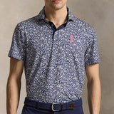 RLX Golf Shirt - RL Tour Pro Logo Ditsy Hibiscus - Refined Navy SS26