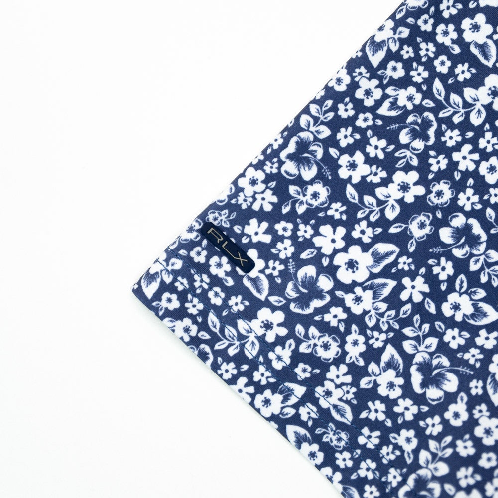 RLX Golf Shirt - RL Tour Pro Logo Ditsy Hibiscus - Refined Navy SS26