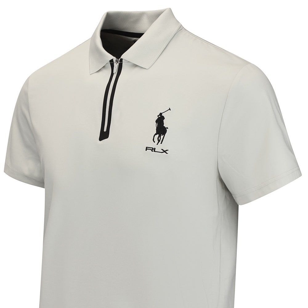 RLX Golf Shirt - RL Tour Pro Logo Kinetic QZ - Stone Pebble AW26