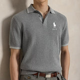 RLX Golf Shirt - RL Tour Pro Logo Knitted Polo - Grey Heather AW26