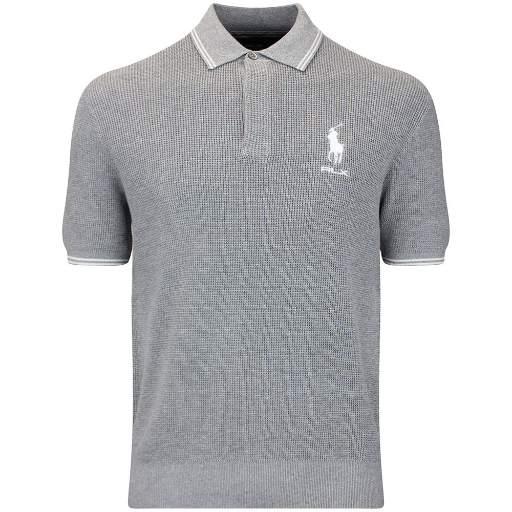 RLX Golf Shirt - RL Tour Pro Logo Knitted Polo - Grey Heather AW26
