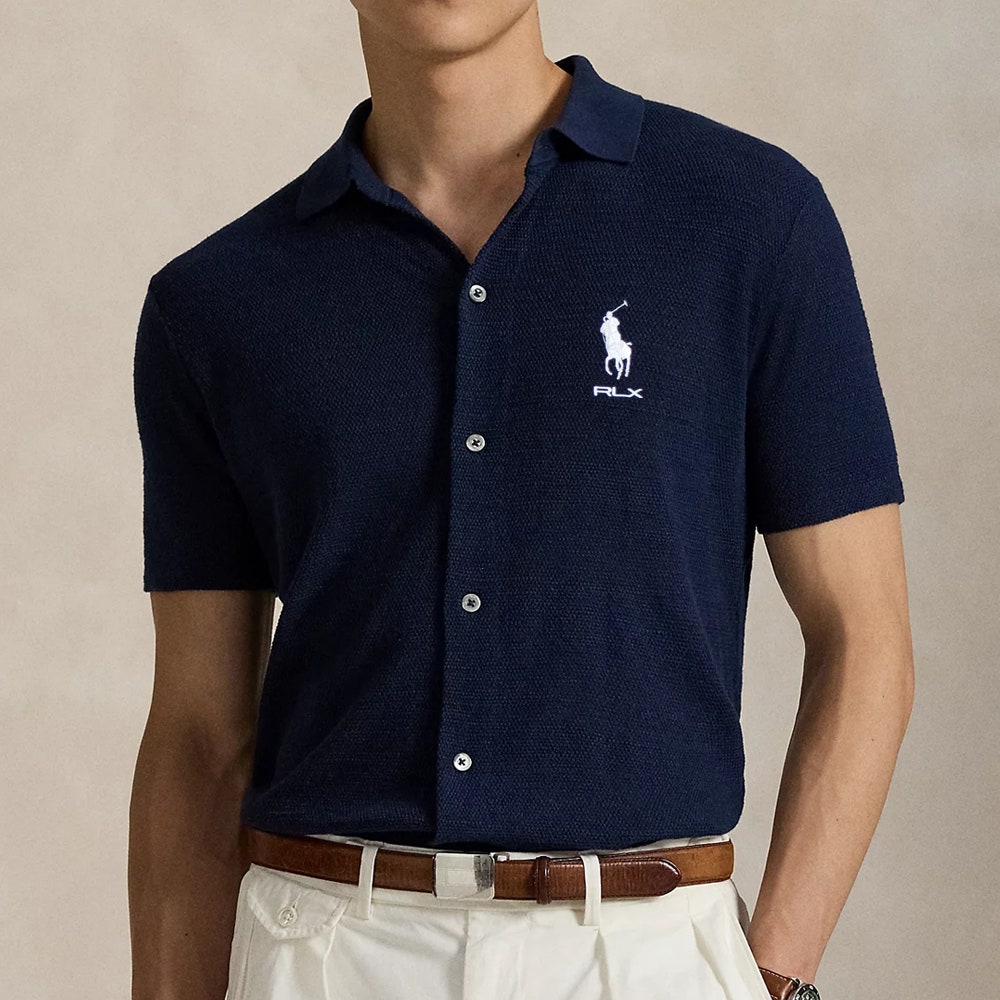 RLX Golf Shirt - RL Tour Pro Logo Knitted Polo - Refined Navy FA25