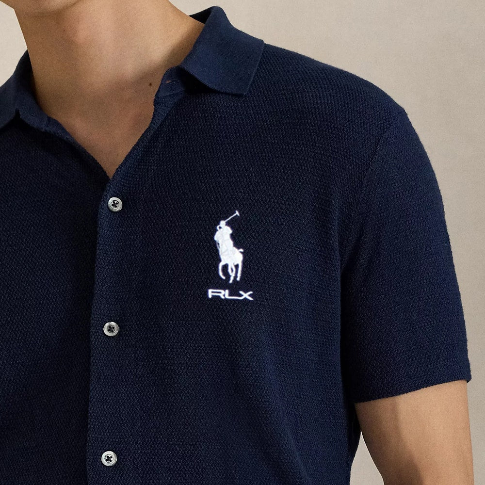 RLX Golf Shirt - RL Tour Pro Logo Knitted Polo - Refined Navy FA25