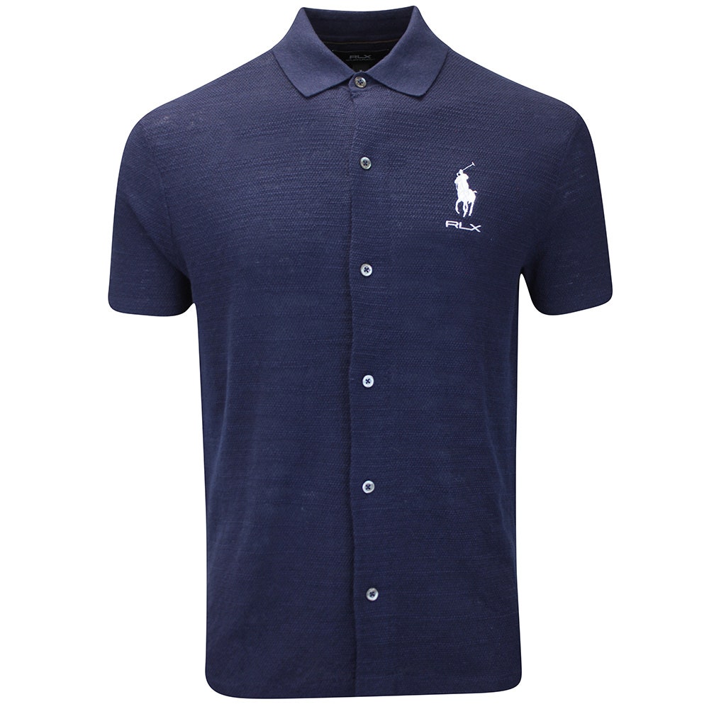 RLX Golf Shirt - RL Tour Pro Logo Knitted Polo - Refined Navy FA25