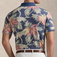 RLX Golf Shirt - RL Tour Pro Logo Palm Floral - Old Royal SS26