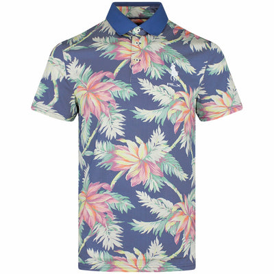 RLX Golf Shirt - RL Tour Pro Logo Palm Floral - Old Royal SS26