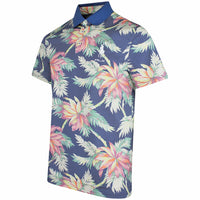 RLX Golf Shirt - RL Tour Pro Logo Palm Floral - Old Royal SS26