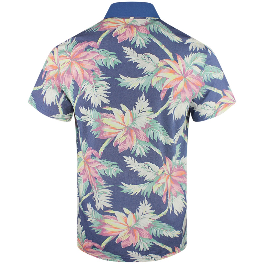 RLX Golf Shirt - RL Tour Pro Logo Palm Floral - Old Royal SS26