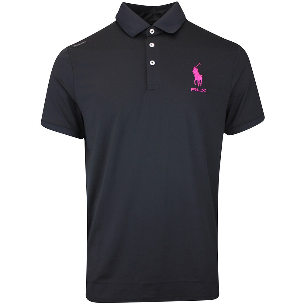 RLX Golf Shirt - RL Tour Pro Logo Polo - Black - Fuchsia AW26