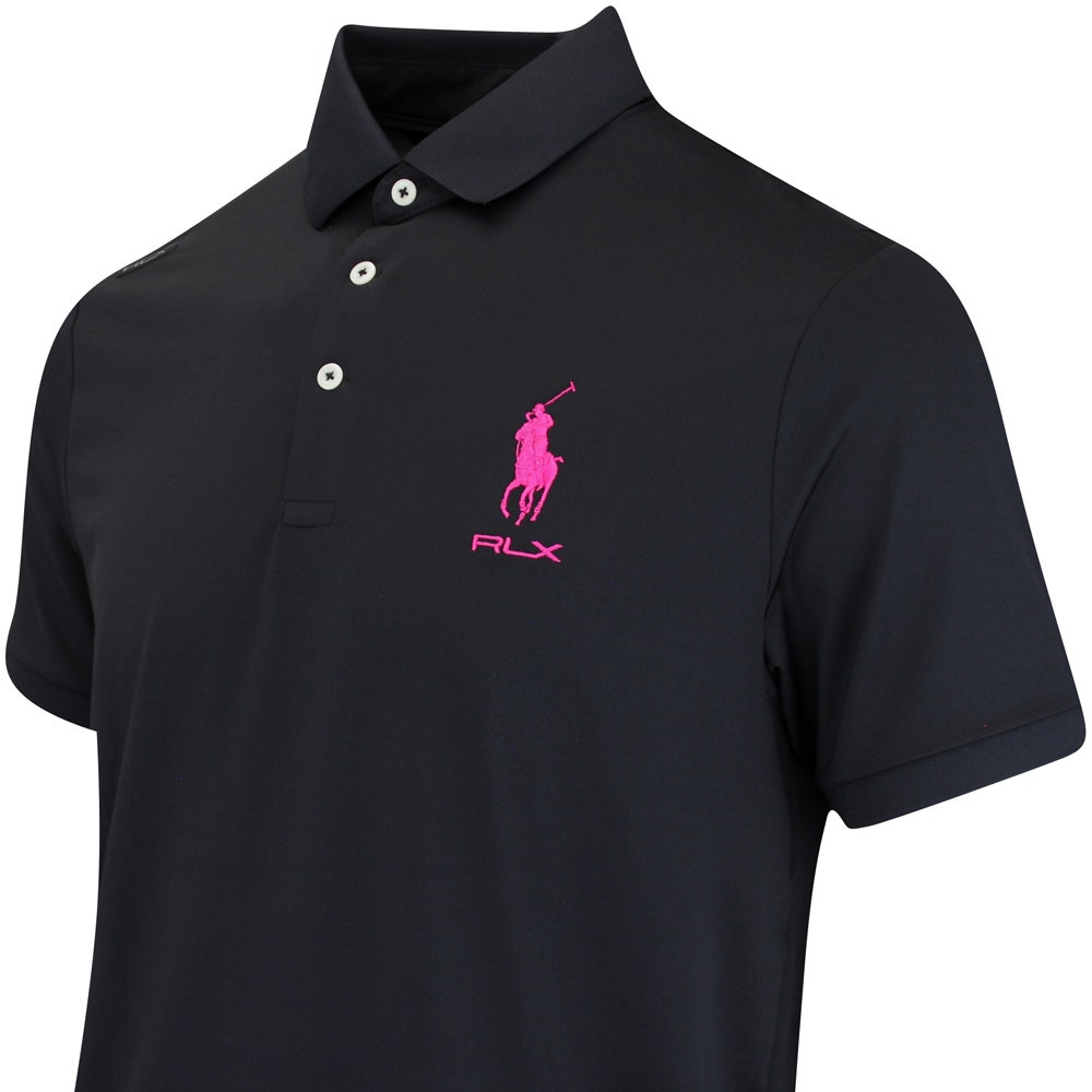 RLX Golf Shirt - RL Tour Pro Logo Polo - Black - Fuchsia AW26