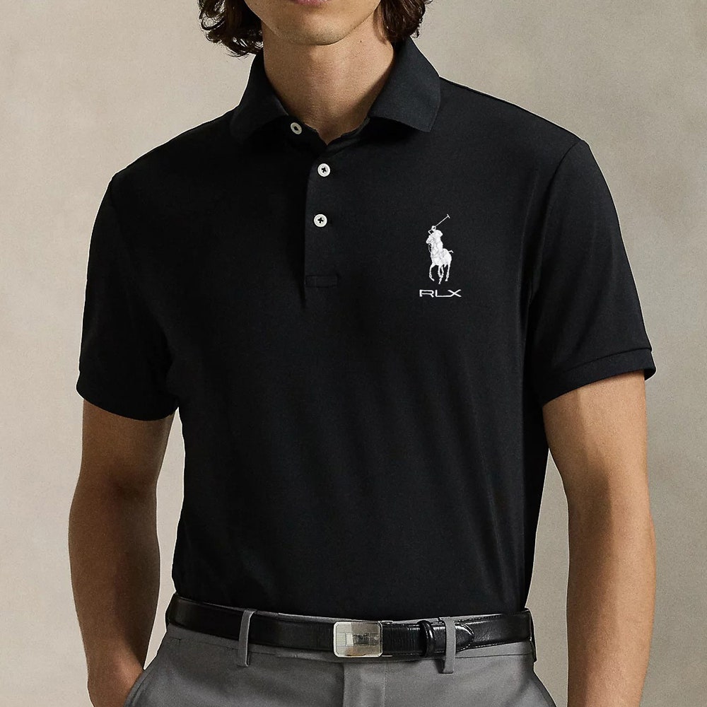 RLX Golf Shirt - RL Tour Pro Logo Polo - Black - White SS26