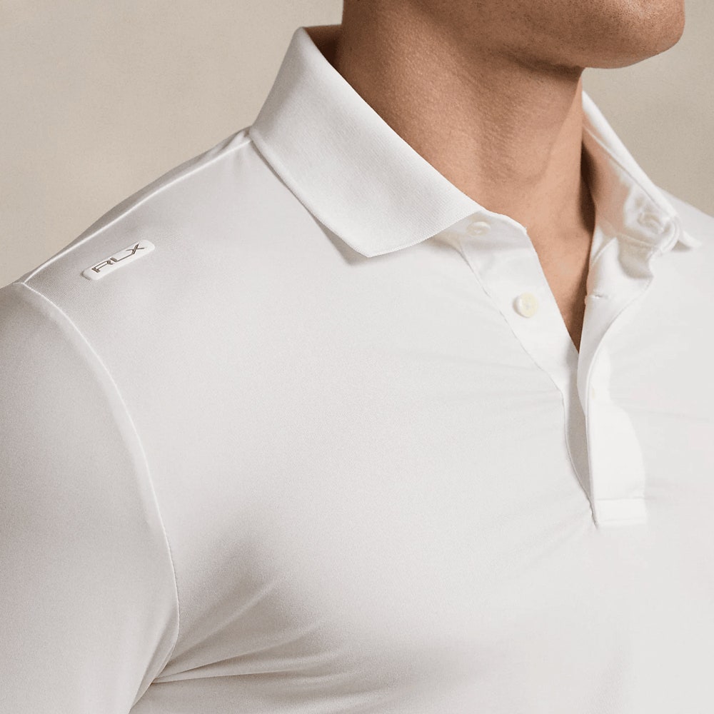 RLX Golf Shirt - RL Tour Pro Logo Polo - White - Fuchsia AW26
