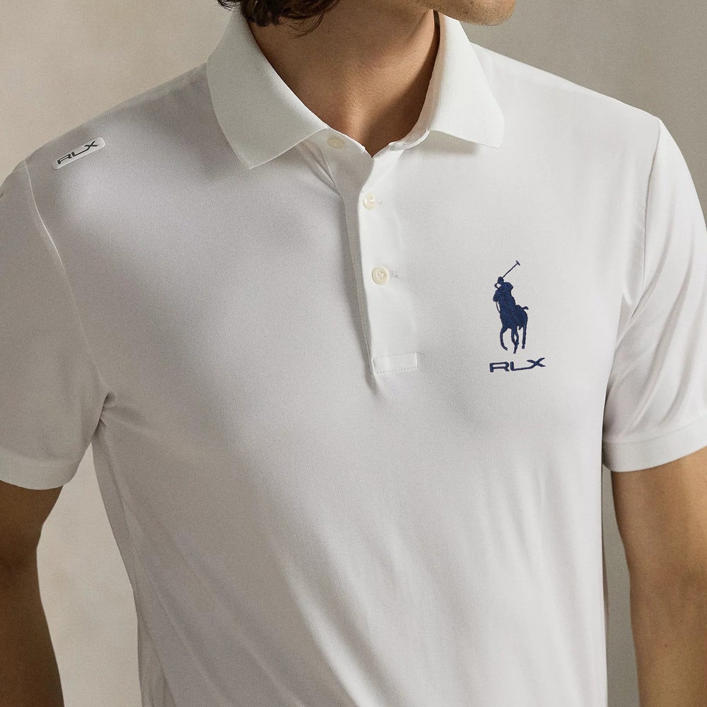 RLX Golf Shirt - RL Tour Pro Logo Polo - White - Navy SS26
