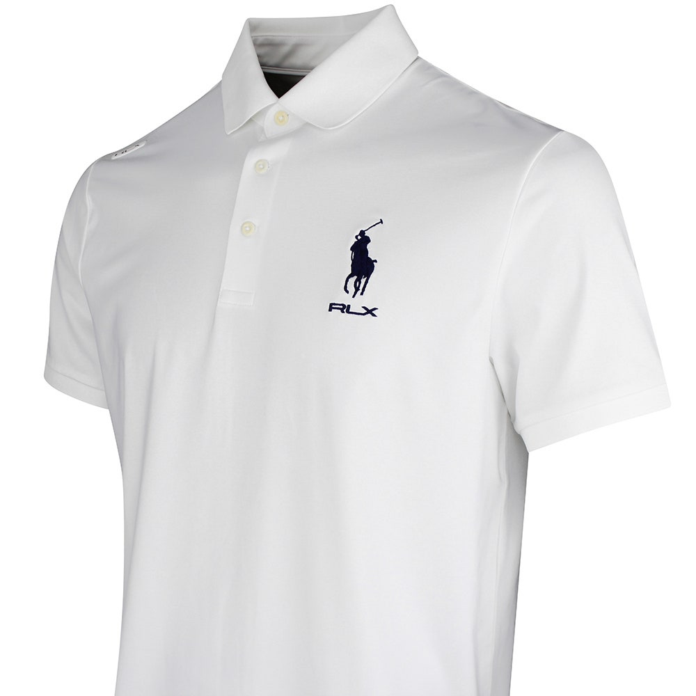 RLX Golf Shirt - RL Tour Pro Logo Polo - White - Navy SS26