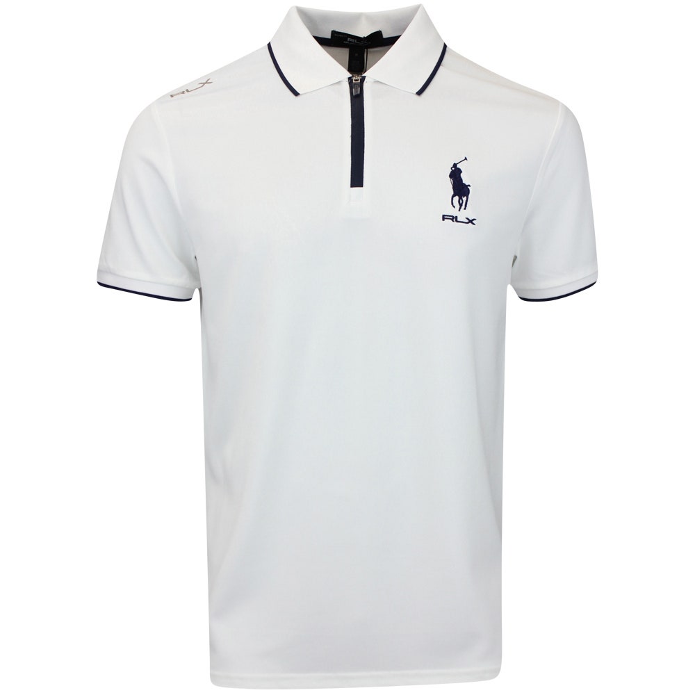 RLX Golf Shirt - RL Tour Pro Logo QZ Pique - Ceramic White SS25