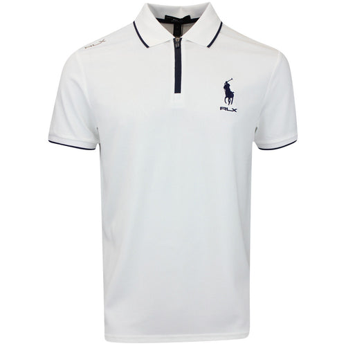 RLX Golf Shirt - RL Tour Pro Logo QZ Pique - Ceramic White SS25