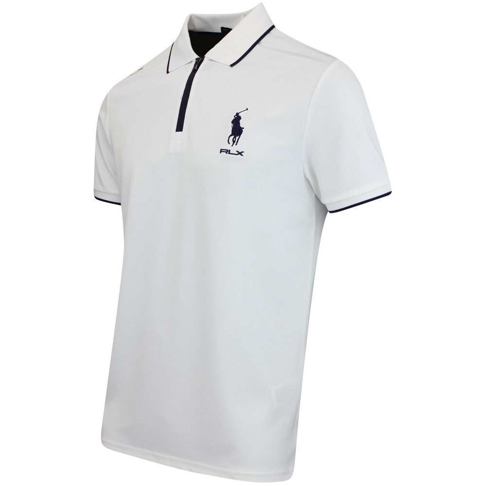RLX Golf Shirt - RL Tour Pro Logo QZ Pique - Ceramic White SS25