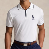 RLX Golf Shirt - RL Tour Pro Logo QZ Pique - Ceramic White SS25