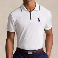 RLX Golf Shirt - RL Tour Pro Logo QZ Pique - Ceramic White SS25