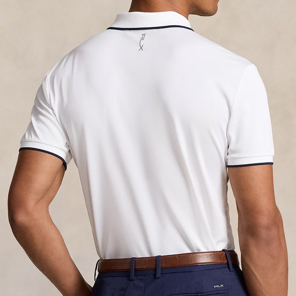 RLX Golf Shirt - RL Tour Pro Logo QZ Pique - Ceramic White SS25
