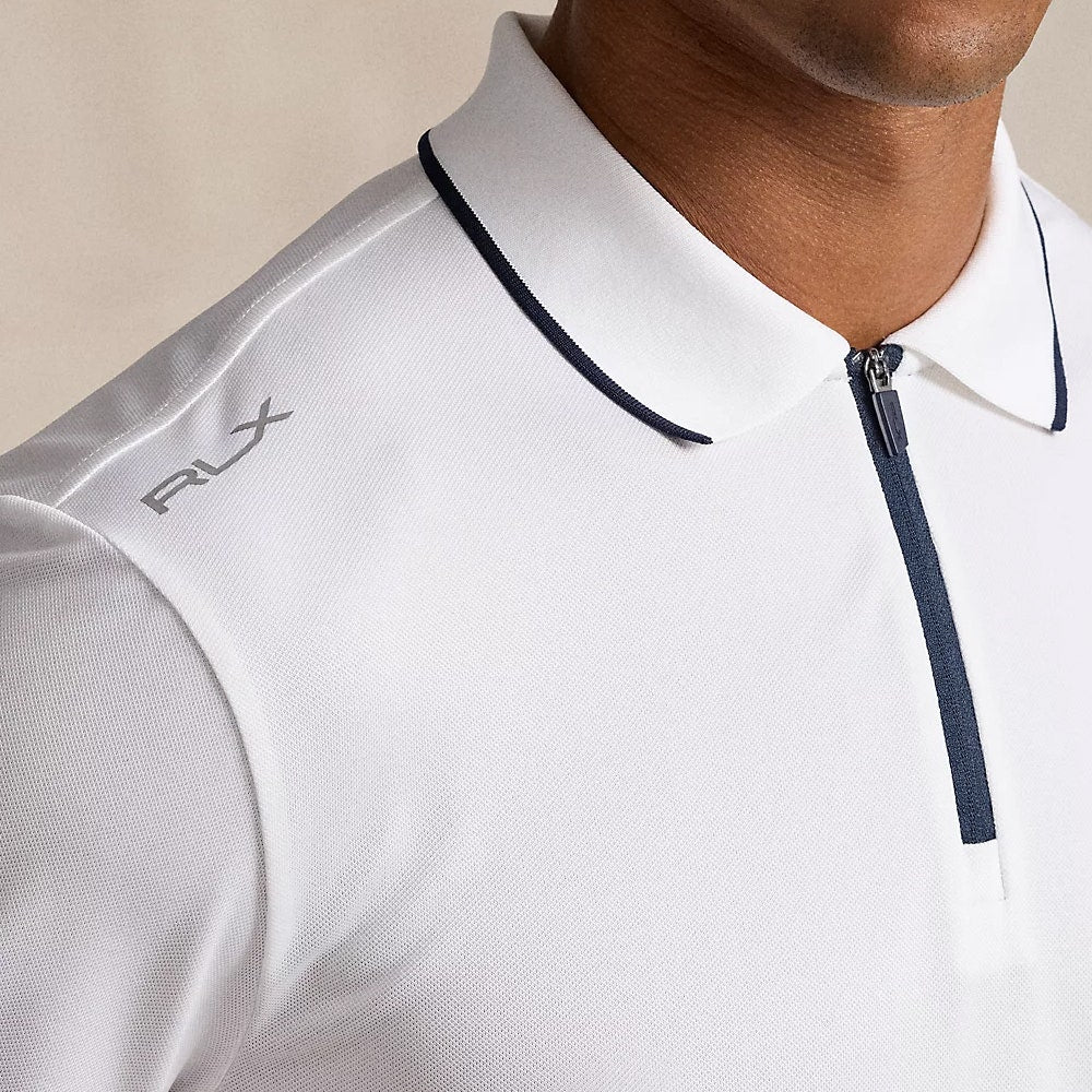 RLX Golf Shirt - RL Tour Pro Logo QZ Pique - Ceramic White SS25