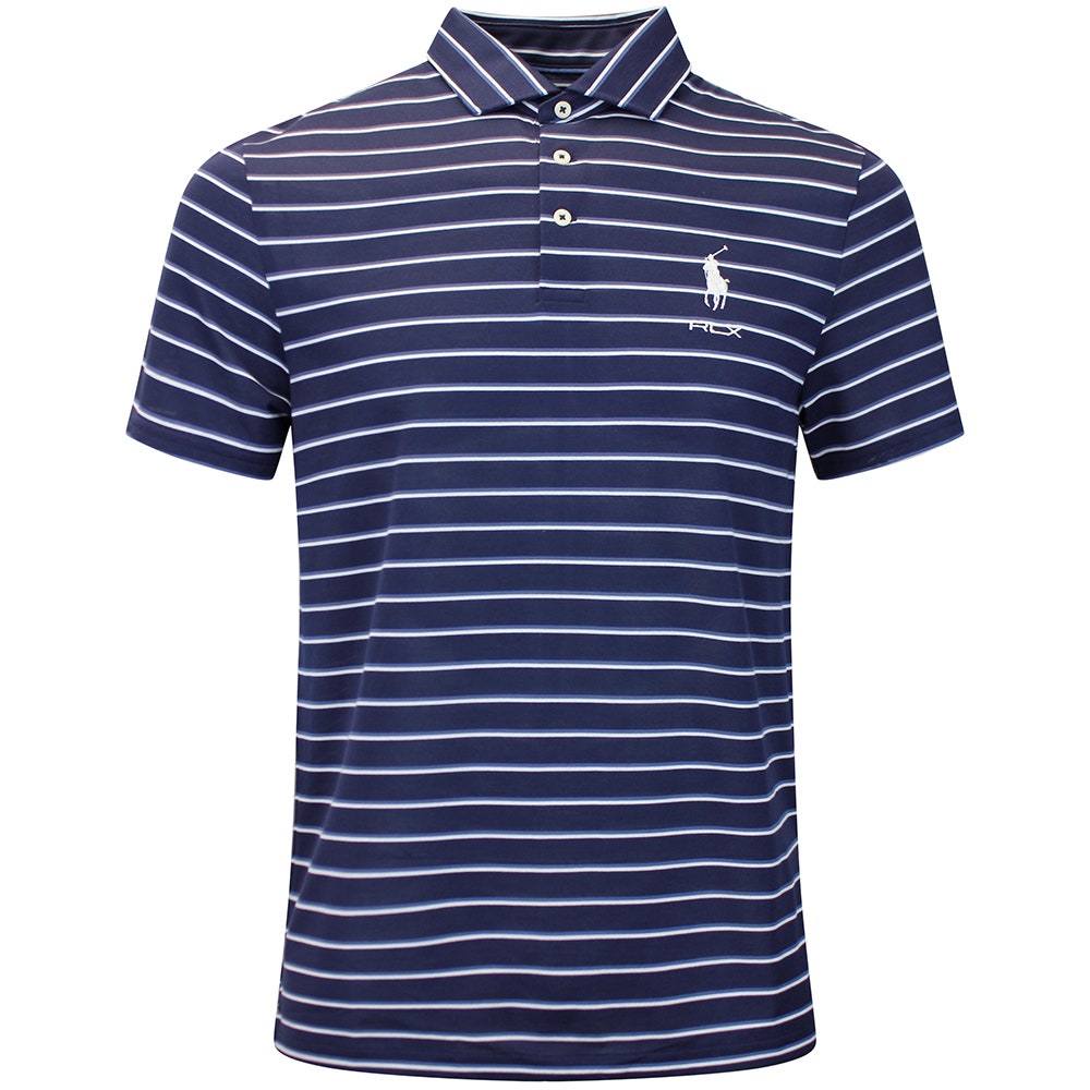 RLX Golf Shirt - RL Tour Pro Logo Stripe Pique - Old Royal M. AW26