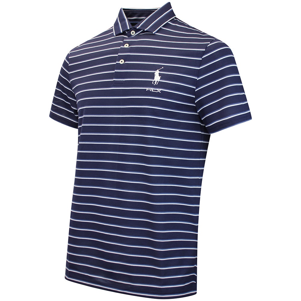 RLX Golf Shirt - RL Tour Pro Logo Stripe Pique - Old Royal M. AW26