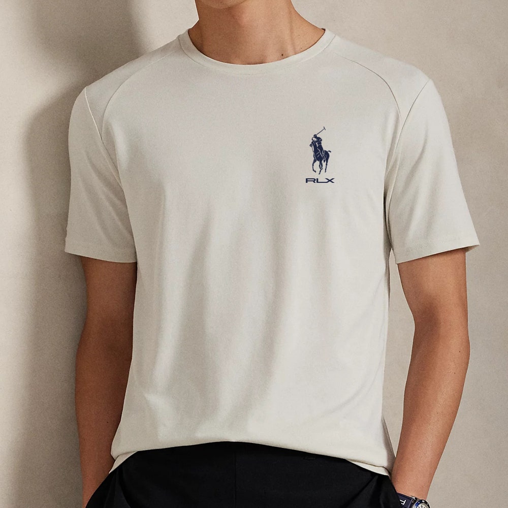 RLX Golf T-Shirt - RL Tour Pro Logo Jersey Tee - Stone Pebble FA25