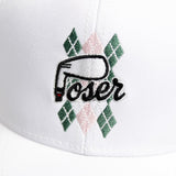 The Poser Club Golf Cap - TPC Argyle Tech Snapback - White '26