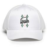 The Poser Club Golf Cap - TPC Argyle Tech Snapback - White '26