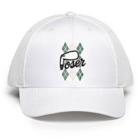 The Poser Club Golf Cap - TPC Argyle Tech Snapback - White '26
