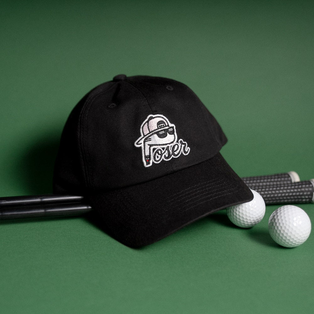 The Poser Club Golf Cap - TPC Jigger Argyle Dad Hat - Black '26